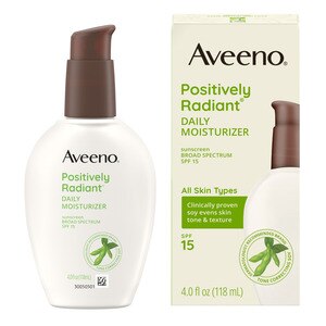 Aveeno Positively Radiant Daily Moisturizer With Spf 15; 4 Fluid Ounce; 3 Per Box; 4 Per Case - High Mart Wholesale