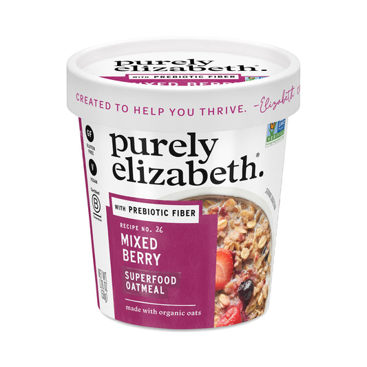Purely Elizabeth Mixed Berry Superfood Oatmeal With Prebiotic Fiber Cup; 1 Each; 12 Per Case - High Mart Wholesale