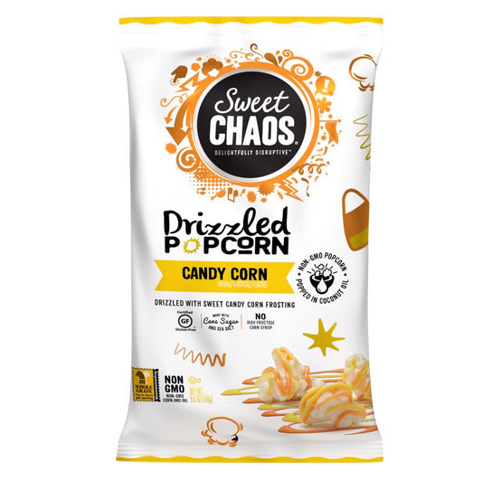 Sweet Chaos Candy Corn Drizzled Popcorn; 5.5 Ounces; 12 Per Case