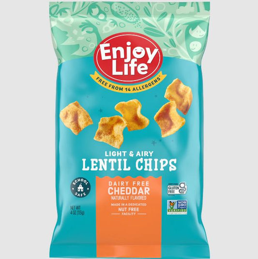 Enjoy Life Cheddar Lentils Chips; 4 Ounces; 12 Per Case - High Mart Wholesale