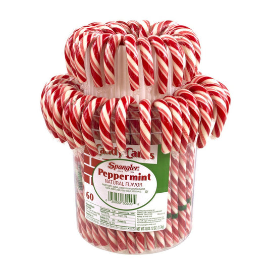 Spangler Candy Cane Traditional King Red & White Jar; 1 Ounces; 60 Per Box; 4 Per Case