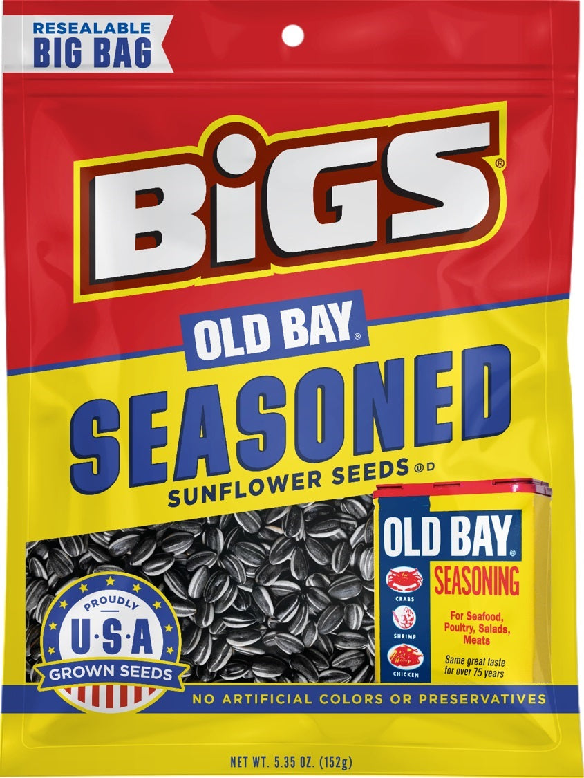 Bigs Old Bay Seasoned Shelled Sunflower Seeds; 5.35 Ounces; 12 Per Case - High Mart Wholesale