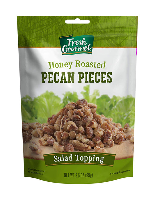 Fresh Gourmet Honey Roasted Pecan Pieces Bags; 3.5 Ounces; 9 Per Case - High Mart Wholesale