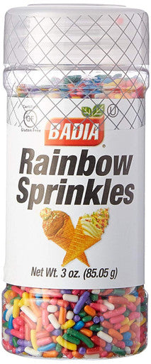 Badia Rainbow Sprinkles; 3 Ounces; 8 Per Case