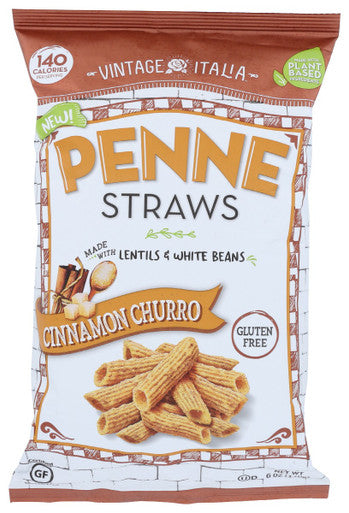 Vintage Italia Penne Straws Cinnamon Churro; 6 Ounces; 12 Per Case - High Mart Wholesale