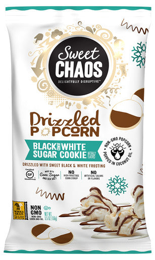 Sweet Chaos Black And White Sugar Cookie Popcorn; 5.5 Ounces; 12 Per Case