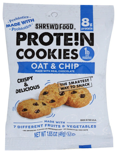 Shrewd Food Oat & Chip Protein Cookies 16 Count; 1.65 Ounce; 8 Per Box; 2 Per Case - High Mart Wholesale