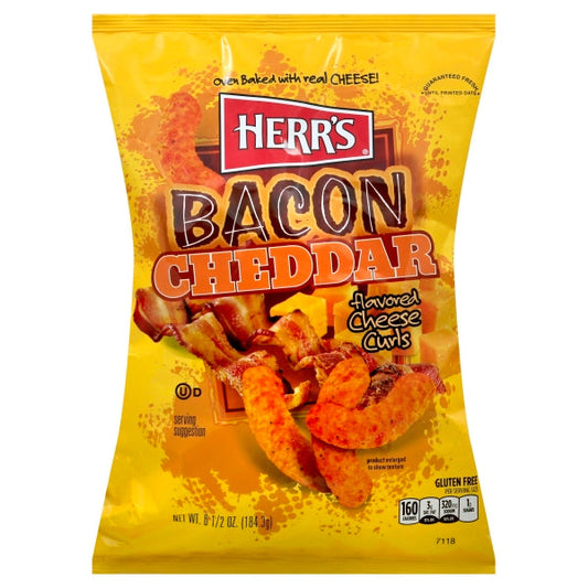 Herr Foods Inc Bacon Cheddar Curls; 6 Ounce; 12 Per Case - High Mart Wholesale