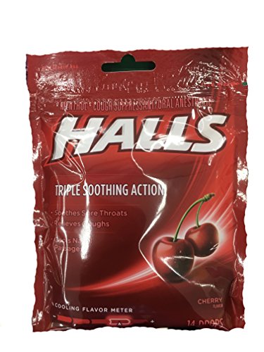 Halls Lyptus Cough Drop Cherry; 14 Count; 12 Per Box; 4 Per Case - High Mart Wholesale