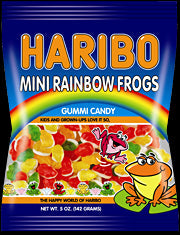 Haribo Confectionery Mini Rainbow Frogs Gummi Candy; 5 Ounce; 12 Per Case - High Mart Wholesale