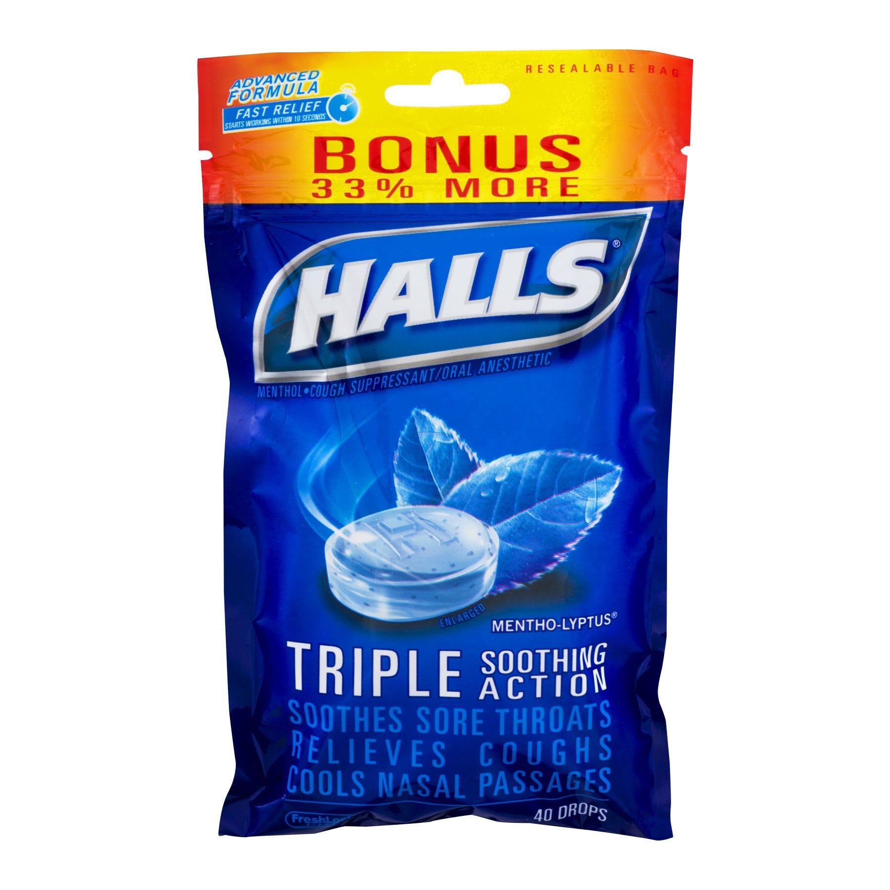 Halls Cough Drop Base Bonus; 40 Count; 1 Per Case - High Mart Wholesale