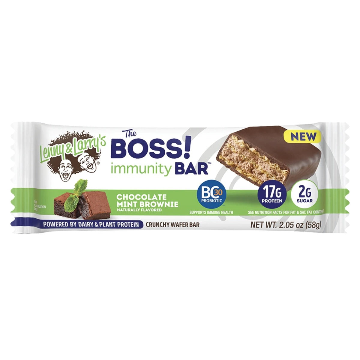 Lenny & Larry's Complete Cookie Chocolate Mint Brownie Immunity Bar; 2.05 Ounces; 12 Per Box; 6 Per Case - High Mart Wholesale
