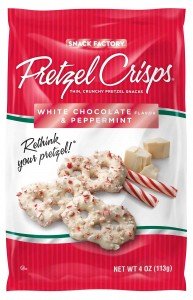 Pretzel Crisps Holiday White Chocolate Peppermint Clip Strip; 4 Ounces; 12 Per Case - High Mart Wholesale