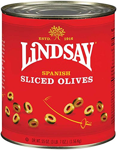 Lindsay Spanish Green No Pimento Imported Olives Canned; 55 Ounce; 6 Per Case - High Mart Wholesale