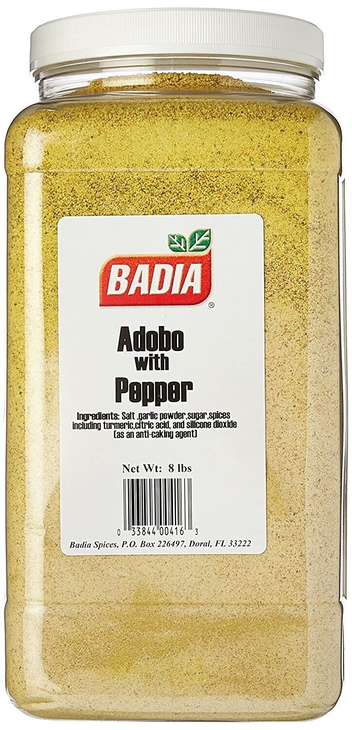 Badia Adobo With Fine Granulated Pepper; 8 Pounds; 4 Per Case