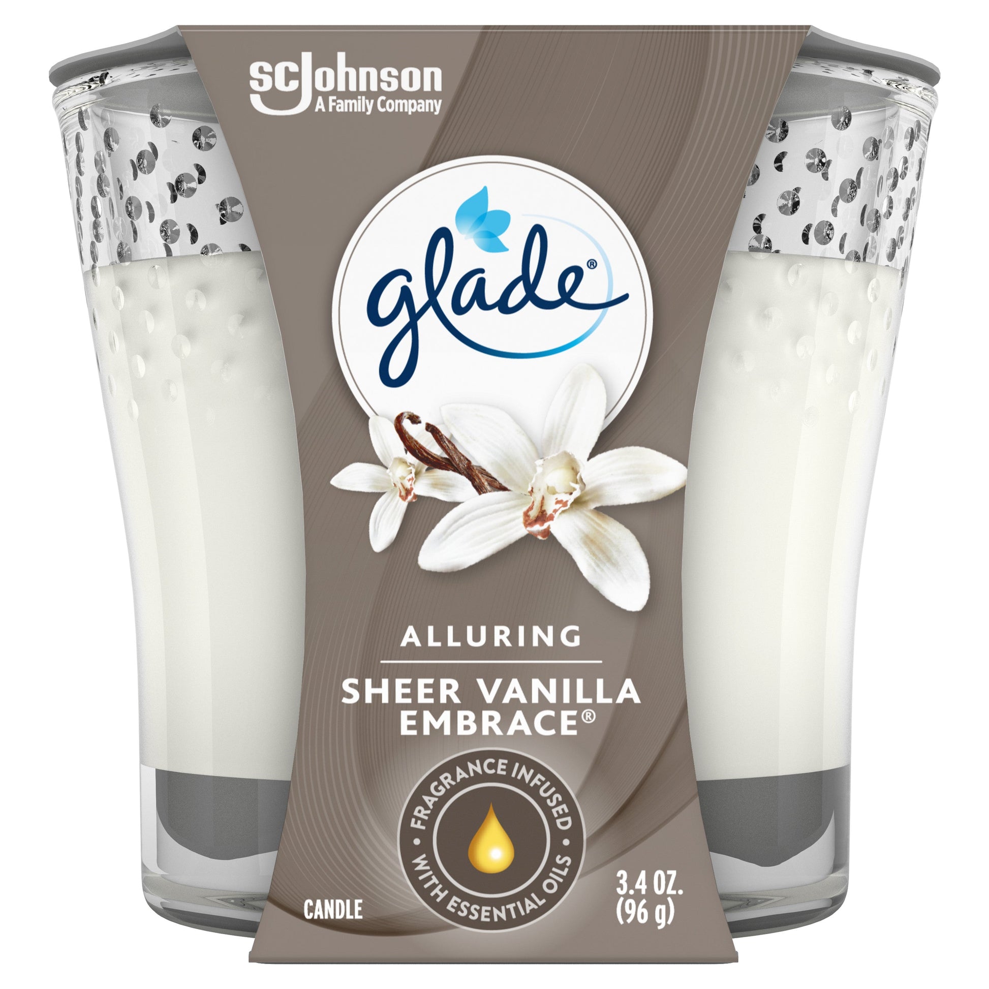 Glade Sheer Vanilla Embrace Candle; 3.4 Ounces; 6 Per Case - High Mart Wholesale