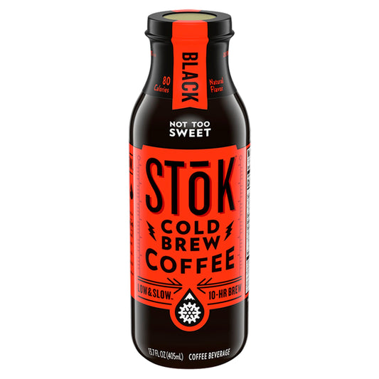 Stok Not Too Sweet Cold Brew Iced Black Coffee; 13.7 Fluid Ounces; 12 Per Case