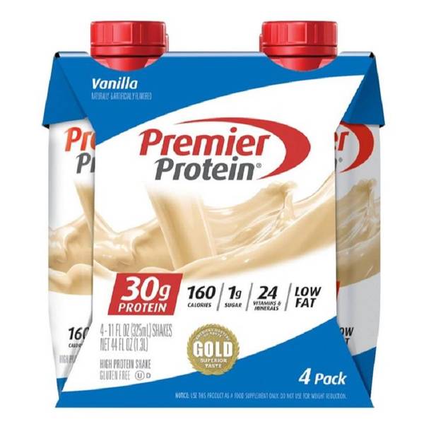 Premier Protein 3X4 Protein Shake Vanilla; 11 Fluid Ounce; 4 Per Box; 3 Per Case - High Mart Wholesale