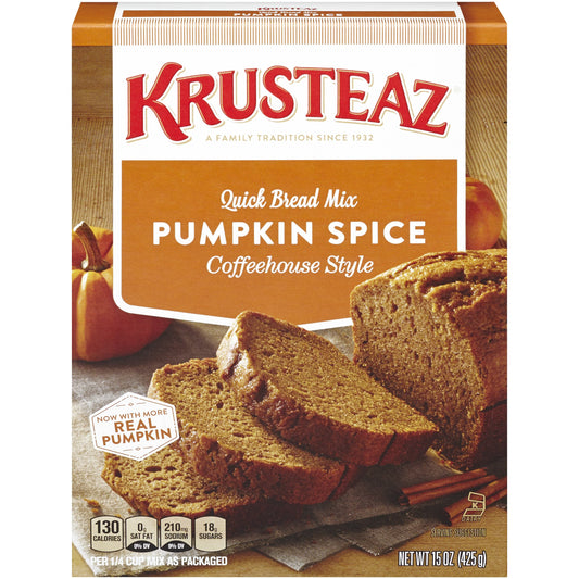 Krusteaz Pumpkin Spice Quick Bread Mix; 15 Ounces; 12 Per Case - High Mart Wholesale