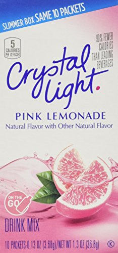 Crystal Light Pink Lemonade Beverage On The Go; 0.13 Ounces; 10 Per Box; 12 Per Case - High Mart Wholesale