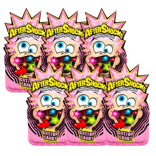 Aftershocks Popping Candy Cotton Candy; 0.33 Ounces; 24 Per Box; 8 Per Case - High Mart Wholesale