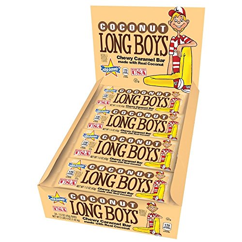 Long Boys Candy Coconut Bar; 1 Count; 24 Per Box; 12 Per Case