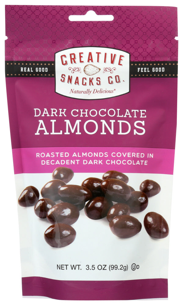 Creative Snacks Co. Dark Chocolate Almonds Snack Bag; 3.5 Ounces; 6 Per Case - High Mart Wholesale