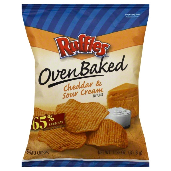 Ruffles Ridged Cheddar & Sour Cream Potato Chips; 1.125 Ounce; 64 Per Case