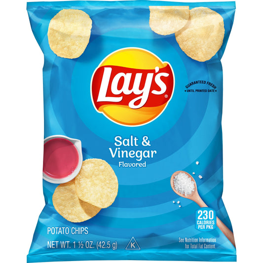 Lay's Salt & Vinegar Potato Chips; 1.5 Ounce; 64 Per Case