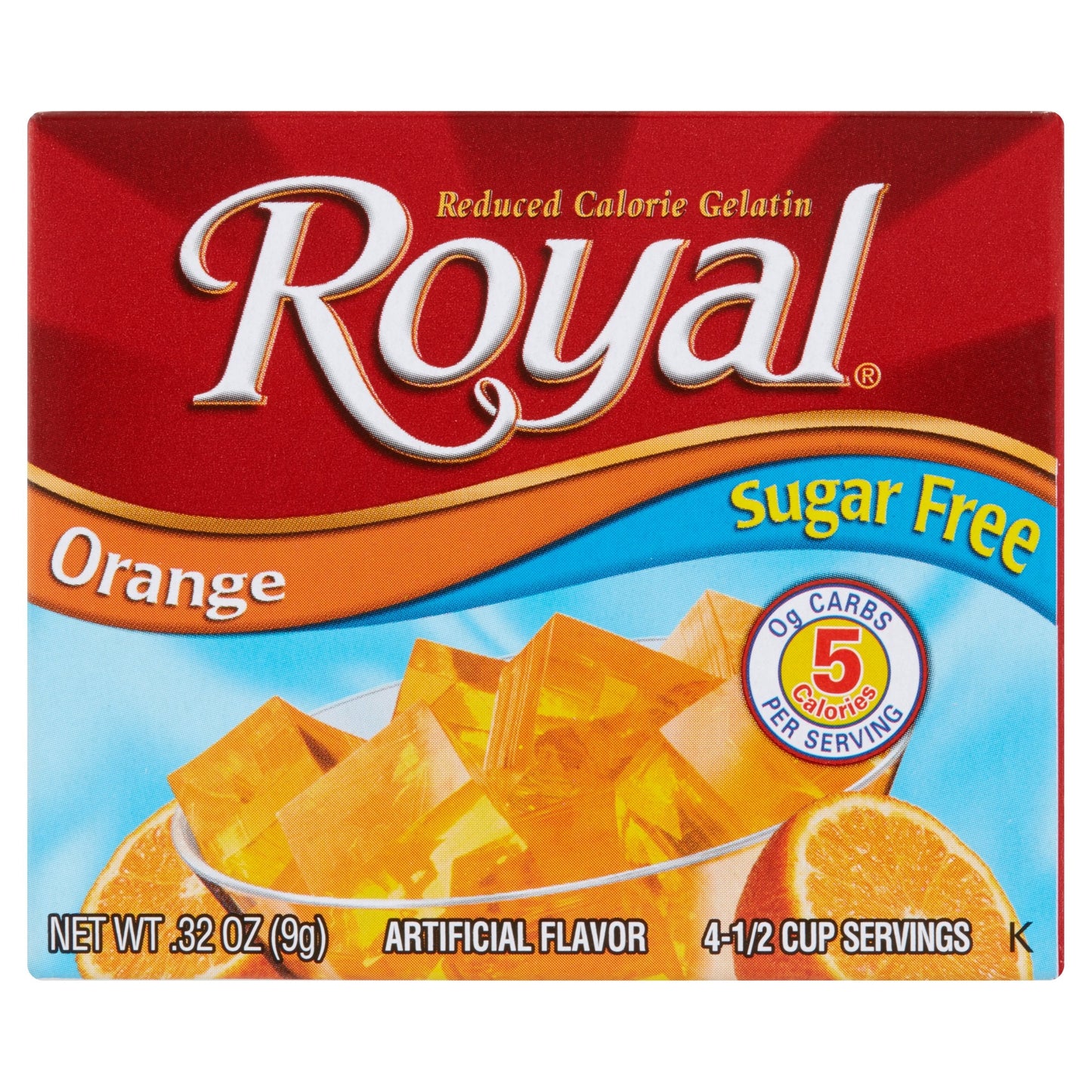 Royal Sugar Free 5 Calorie Orange Gelatin; 0.32 Ounces; 12 Per Case - High Mart Wholesale