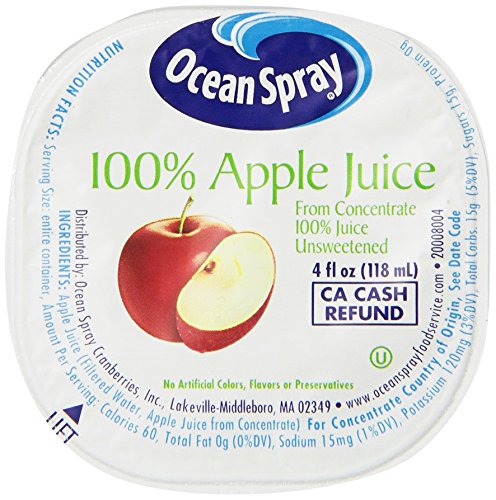 Ocean Spray 100% Apple Juice; 4 Fluid Ounces; 48 Per Case