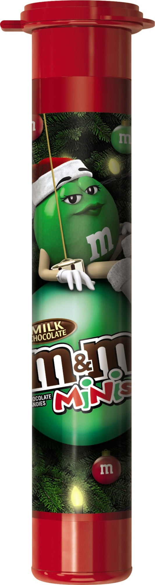 M&M's Milk Chocolate Minis Christmas Mega Tube; 1.77 Ounces; 24 Per Box; 6 Per Case