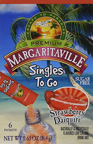 Margaritaville Low Calorie Strawberry Daiquiri Cocktail Mixer Drink Singles To Go; 6 Count; 12 Per Case - High Mart Wholesale