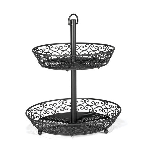 Tablecraft Basket 2 Tier 12"H Steel; 1 Each - High Mart Wholesale