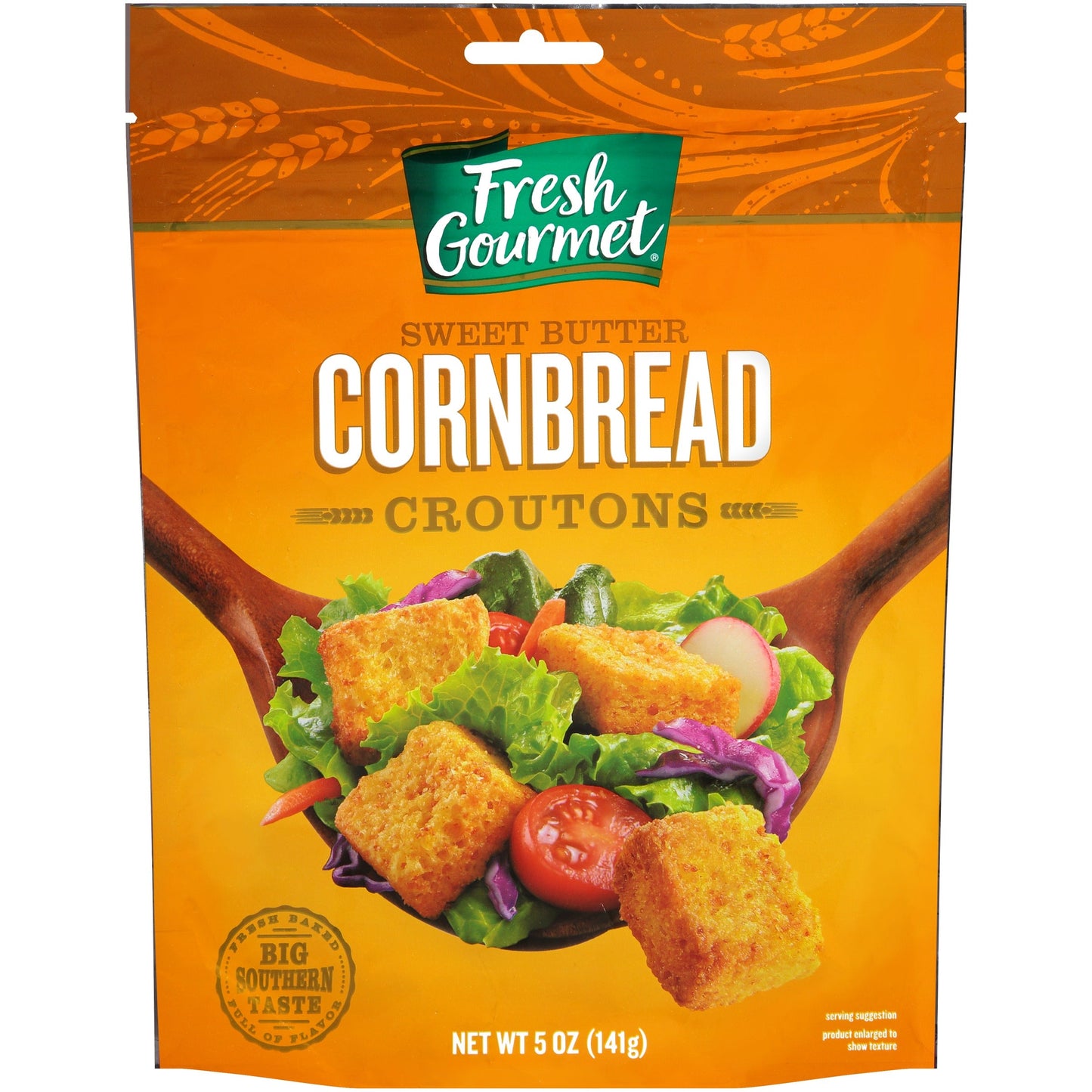 Fresh Gourmet Homestyle Sweet Butter Cornbread Crouton Bag; 5 Ounce; 12 Per Case - High Mart Wholesale