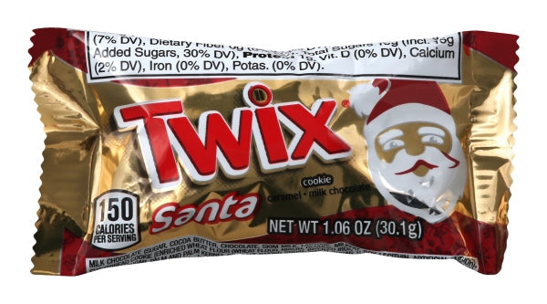 Twix Caramel Christmas Santa; 1.06 Ounce; 6 Per Box; 24 Per Case