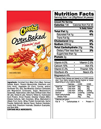 Cheetos Baked Crunchy Flamin Hot Cheese Flavored Snack; 1.5 Ounce; 64 Per Case