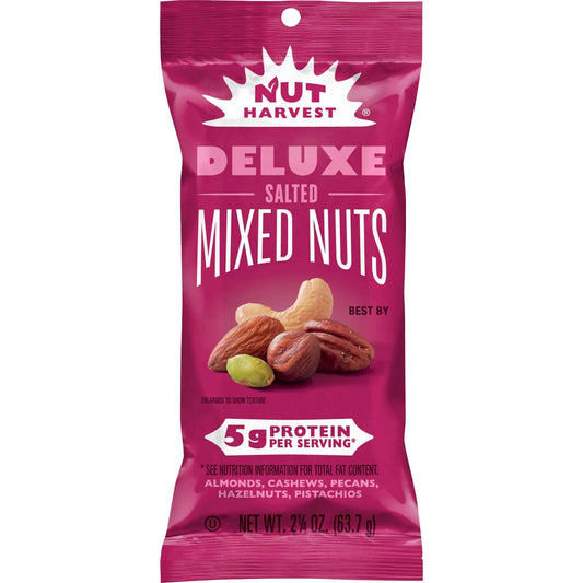 Nut Harvest Mixed Nuts Almonds Cashews Pecans Pistachios And Hazelnuts; 2.25 Ounce; 48 Per Case