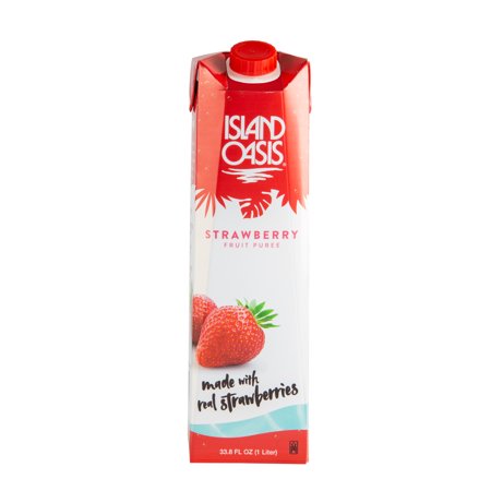 Island Oasis Aseptic Strawberry Frozen Drink And Smoothie Cocktail Mixer; 1 Liter; 12 Per Case