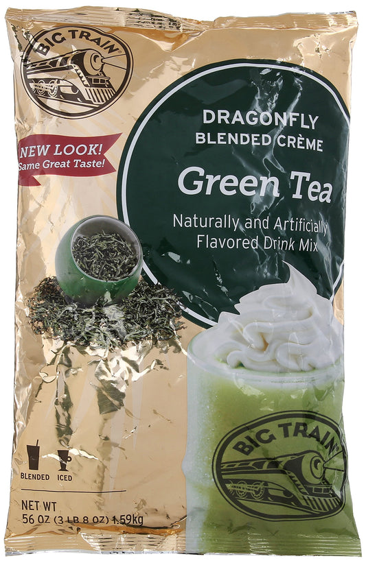 Big Train Dragonfly Green Tea Blended Creme Drink Mix; 3.5 Pounds; 5 Per Case - High Mart Wholesale