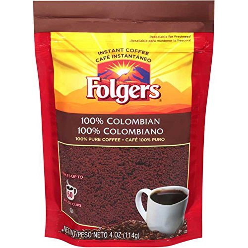 Folgers Coffee 100% Columbian Instant; 4 Ounces; 24 Per Case