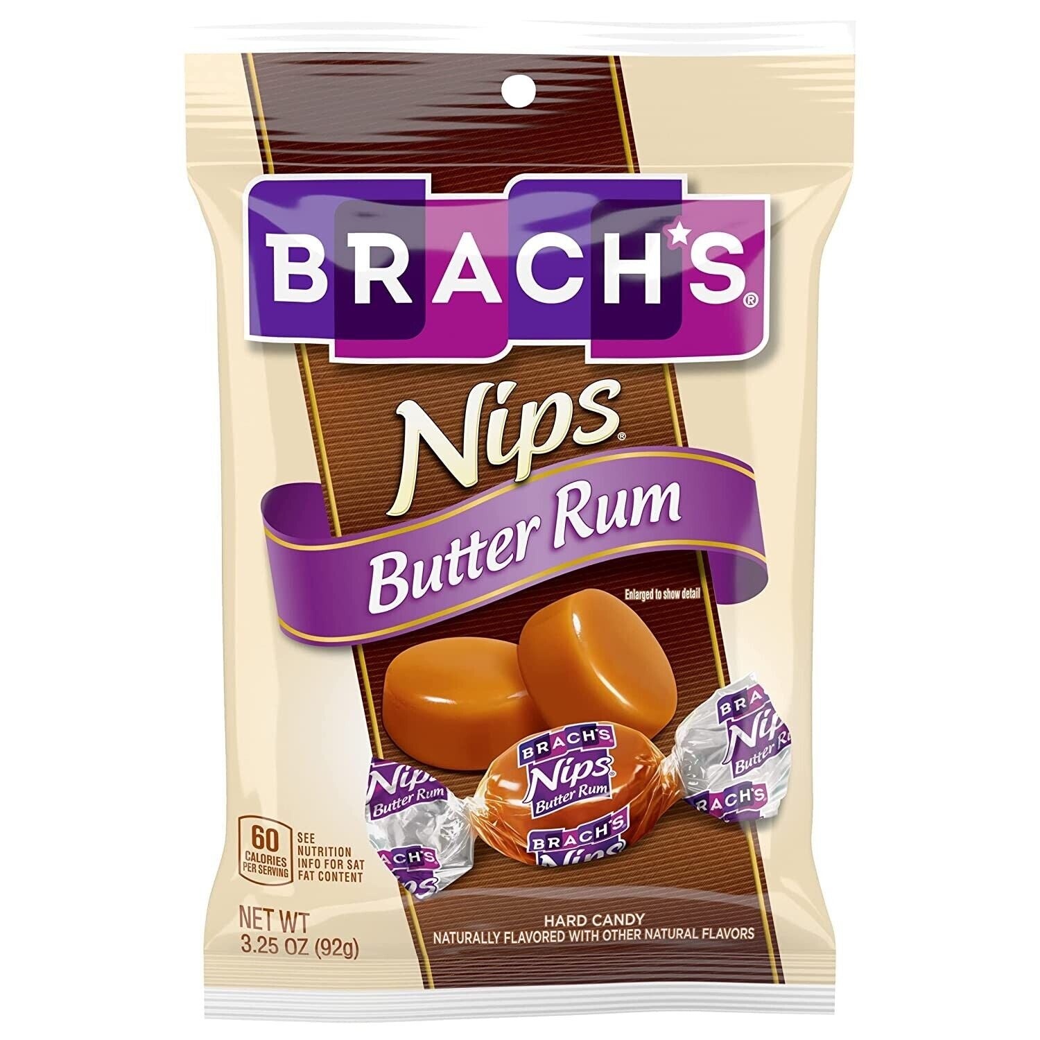 Brachs Butter Rum Nips Candies Peg; 3.25 Ounce; 12 Per Case - High Mart Wholesale