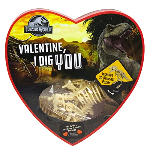 Frankford Candy Jurassic Park Heart Box With Skeleton Toy; 3.17 Ounces; 6 Per Case - High Mart Wholesale