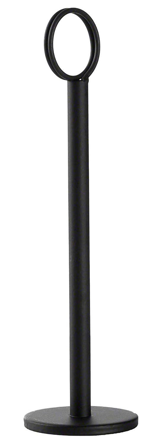 Tablecraft 8 Inch Black Card Holder Flat Bottom; 12 Each; 1 Per Case - High Mart Wholesale