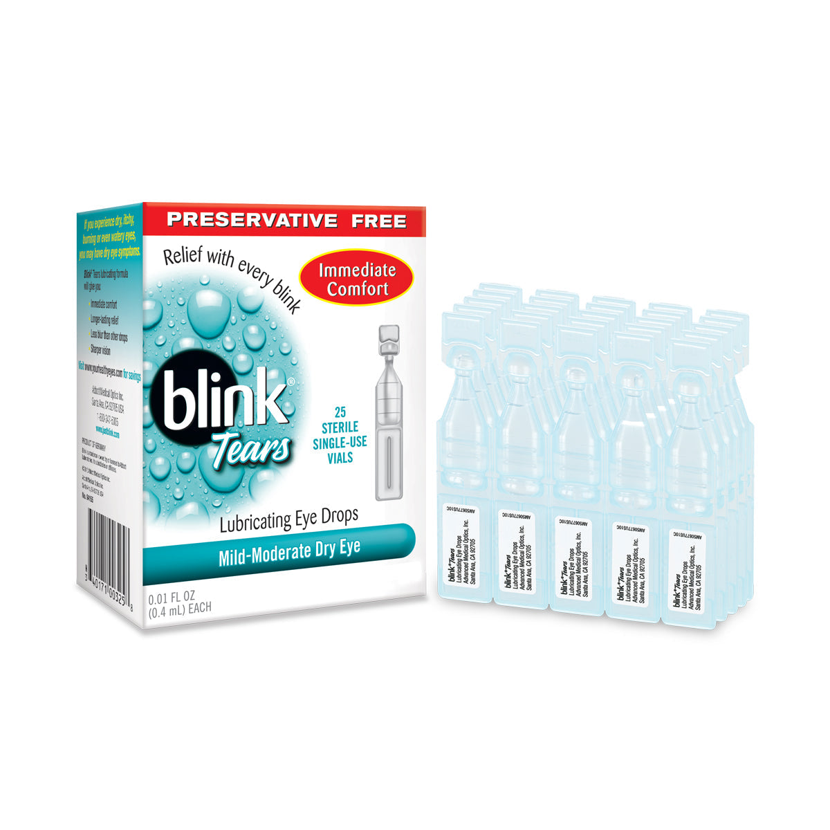 Blink Preservative Free Unit Dose; 25 Count; 3 Per Box; 4 Per Case - High Mart Wholesale