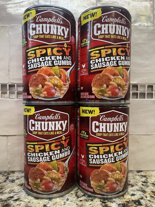 Campbell's Campbell's Chunky Soup; Spicy Chicken And Sausage Gumbo; 18.8 Oz Can (Case Of 12); 18.8 Ounce; 12 Per Case - High Mart Wholesale