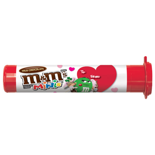 M&M's Milk Chocolate Minis Valentines Mega Tube; 1.77 Ounces; 24 Per Box; 3 Per Case