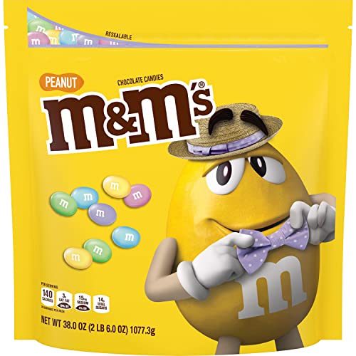 M&M's Peanut Stand Up Pouch Display Ready Case Easter Pastel Per Bag; 12 Count; 1 Per Case