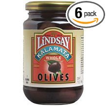 Lindsay Extra Large Pitted Kalamata Imported Olives Bulk; 70 Ounce; 6 Per Case - High Mart Wholesale