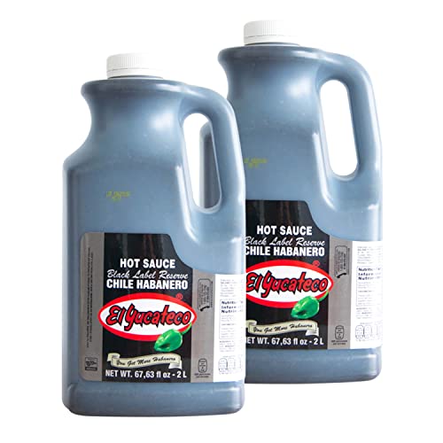 El Yucateco Black Label Reserve Habanero Hot Sauce Bulk; 67.63 Fluid Ounce; 2 Per Case - High Mart Wholesale